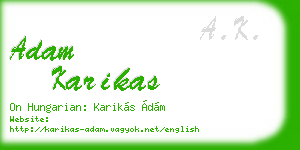 adam karikas business card
